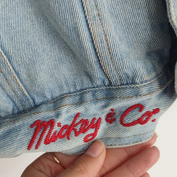 Mickey Disney Vintage Light Wash Jean Jacket Embroidered Y2K Size Medium - Picture 2 of 8